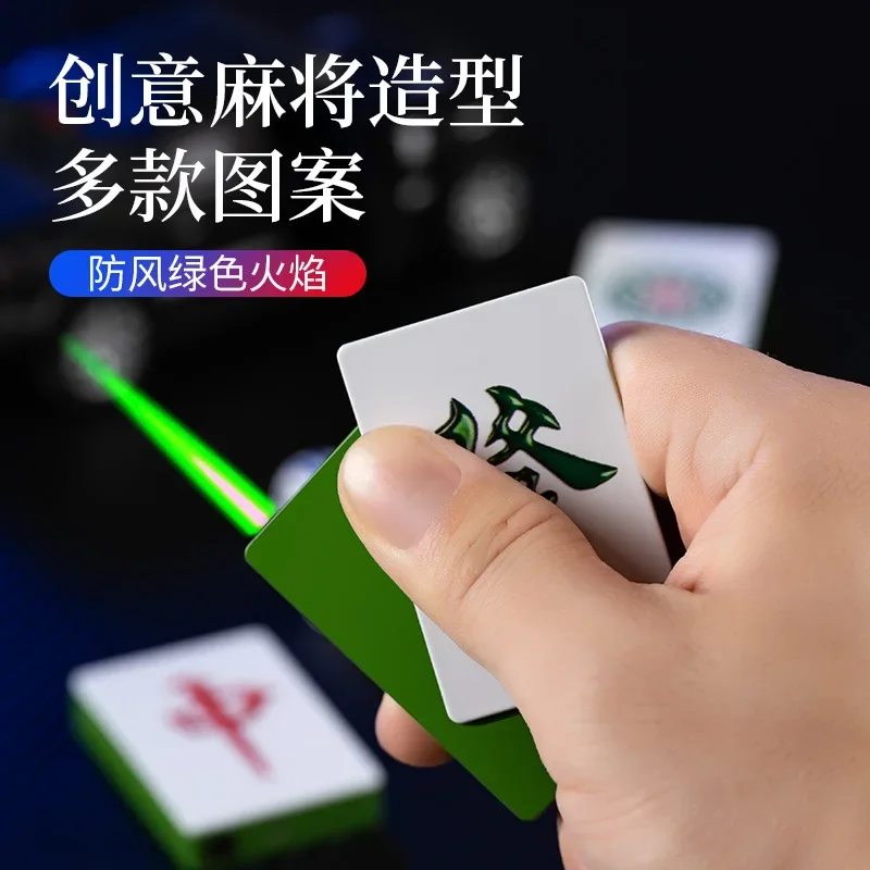 Chinese Mahjong Element Jet Lighter Torch Turbo Butane Gas Lighter Windproof Outdoor metal Lighters for Men Smoking Accessorie