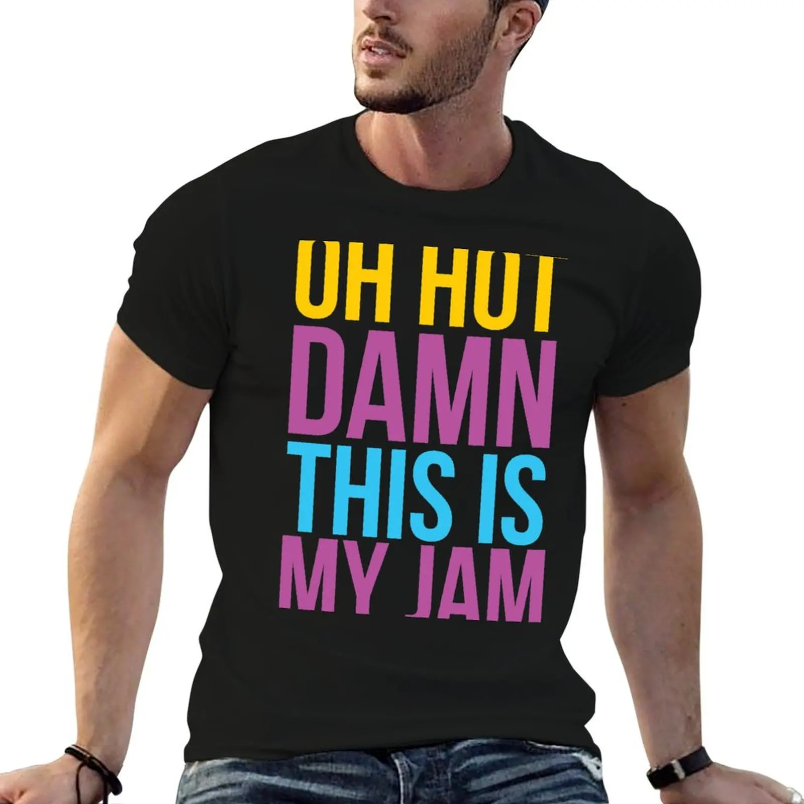 

Oh hot damn, this is my jam T-Shirt blue archive vintage shirts graphic tee t shirt men 100℅ cotton