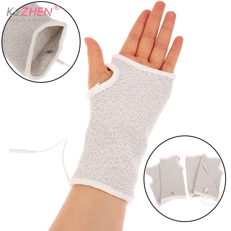 

1Pair Nylon Conductive Silver Fiber Electrode Gloves Pads Electrotherapy Massage Conductive Silver Fiber For Physical Massager