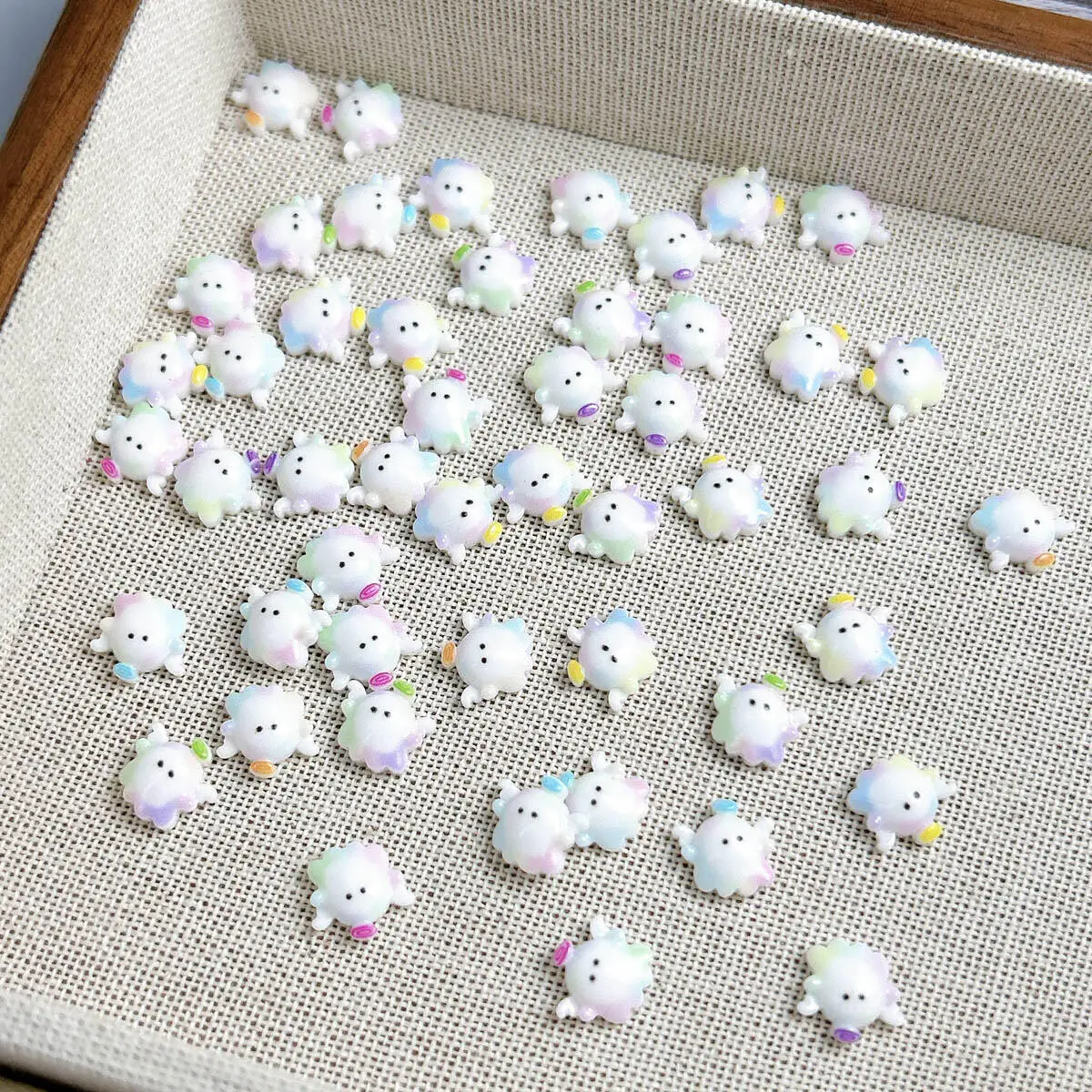 Abalorios para uñas de Ángel pequeño de colores con bonitos dibujos de resina 3D, piezas de decoración para uñas mixtas de Ángel regordete, suministros para manicura DIY