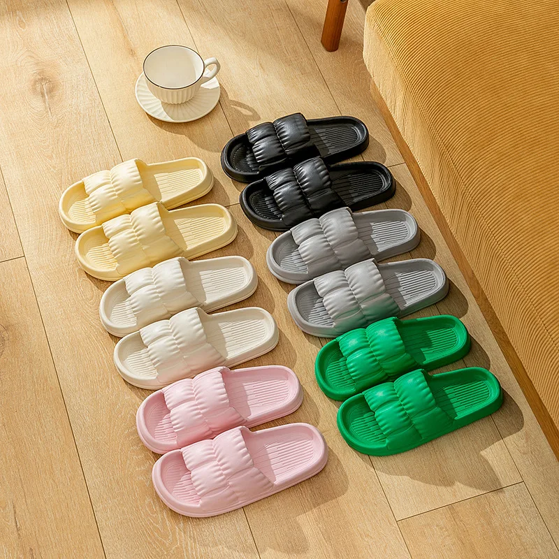 EVA Soft Shoes Cloud Slippers Indoor Outdoor Mute Bathroom Anti-slip Beach Flops Indoor Men Women's Leisure Sandals Summer Sole image 6