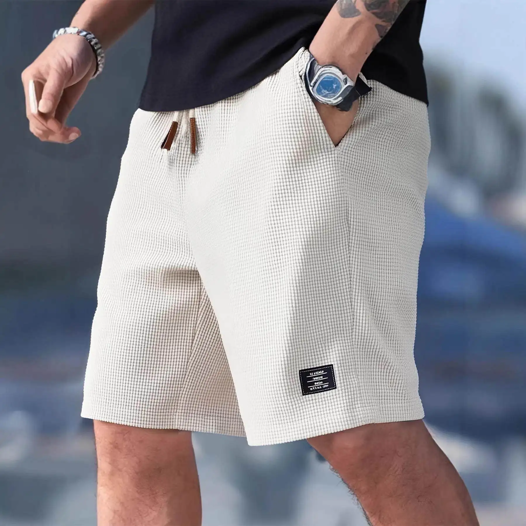 

Men's Casual Sports Shorts Summer Versatile Large Size Loose Five-Quarter Length Pineapple Pattern Shorts for Various Occasions