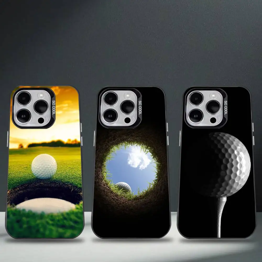 

Ball Golf Course Phone Case For iPhone 16,15,14,13,12,11,8,7,Pro,Max,Plus,Mini,XS,SE Anti Fall Black Matte Hard