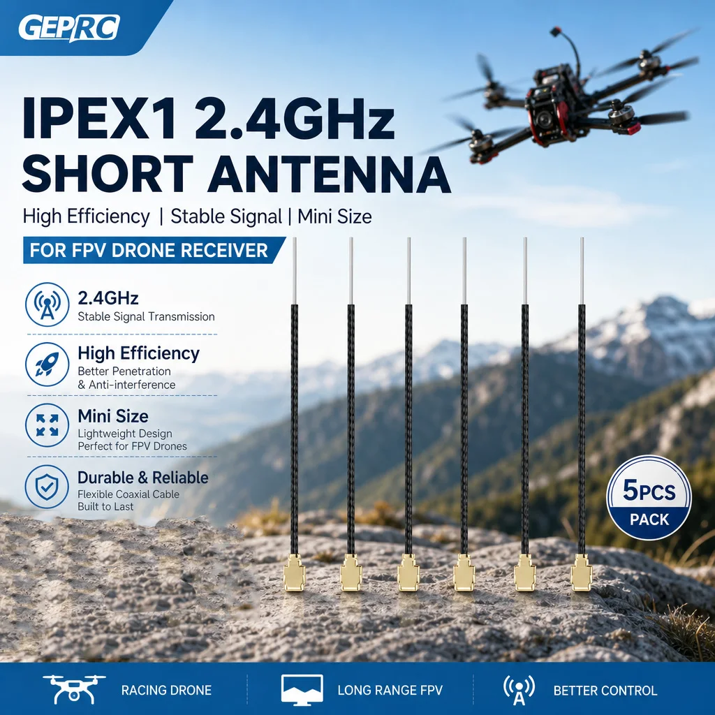 GEPRC IPEX1 2.4GHz Short Antenna for FPV Drone Receiver Nano RX High Efficiency Signal Stable Mini Size