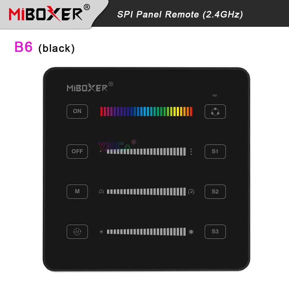 Miboxer B6 2.4G SPI Panel Remote 3V Single color/RGB/RGBW IC Pixels Dimmer Switch for WS2811 WS2812 WS2815 LED strip Controller