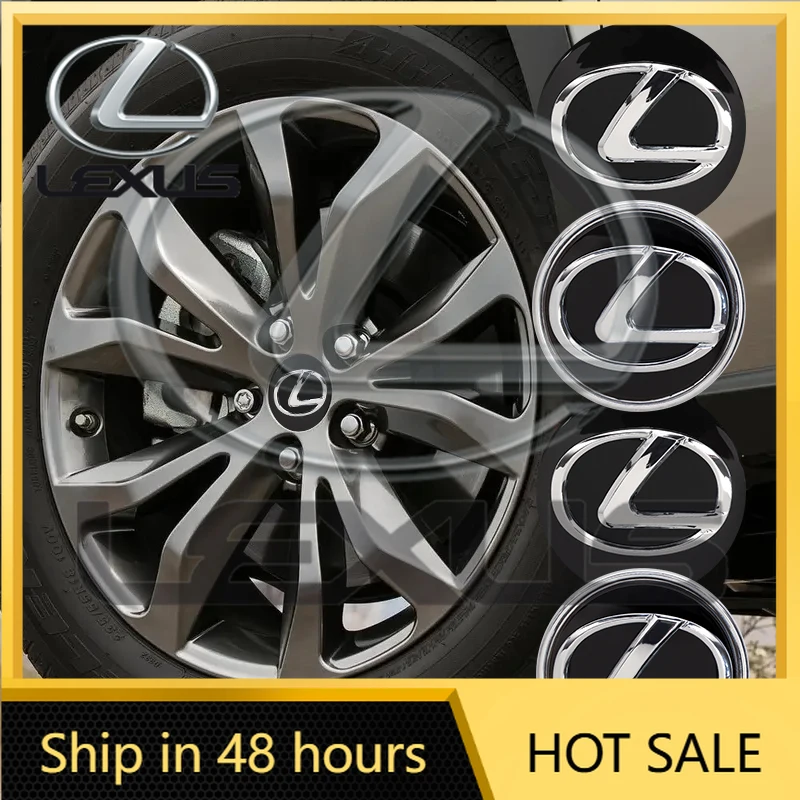

2026 Hot Interior Stickers 4Pcs 62MM Car Wheel Center Caps Hub Badge Covers For Lexus IS250 IS200 CT200h GS300 LS430 RX450h LX57