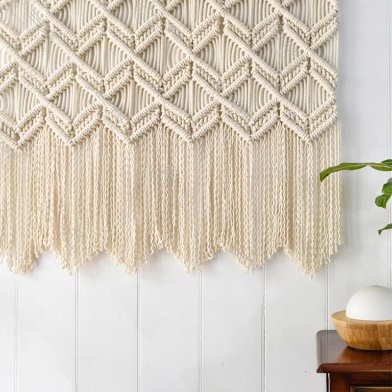 Nordic Style Handwoven Tassel Tapestry for Bedroom Room Decoration  Meter Box Cover Cotton Rectangle Home Fabric