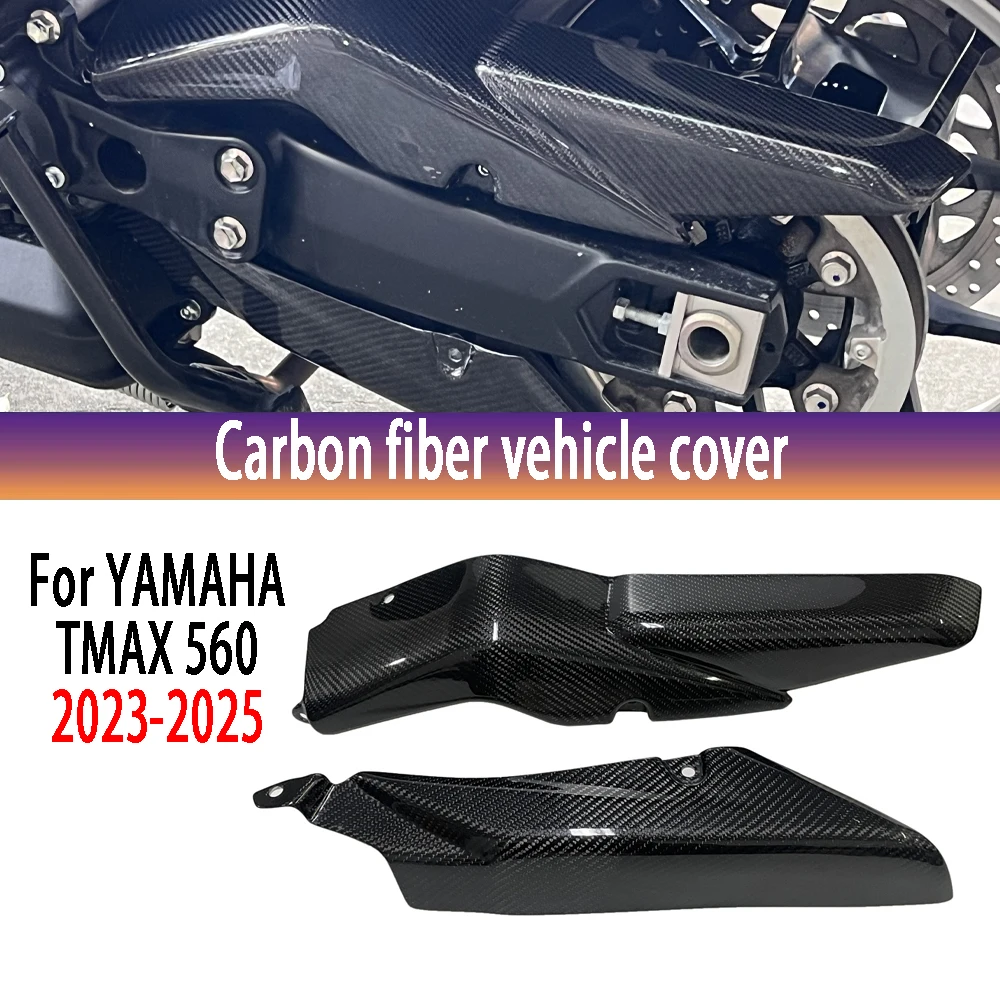 

for Real Carbon Fiber Motorcycle Belt Guard Cover Protector For Yamaha T-MAX TMAX 560 2023-2025 Chain Guard Belt Cover