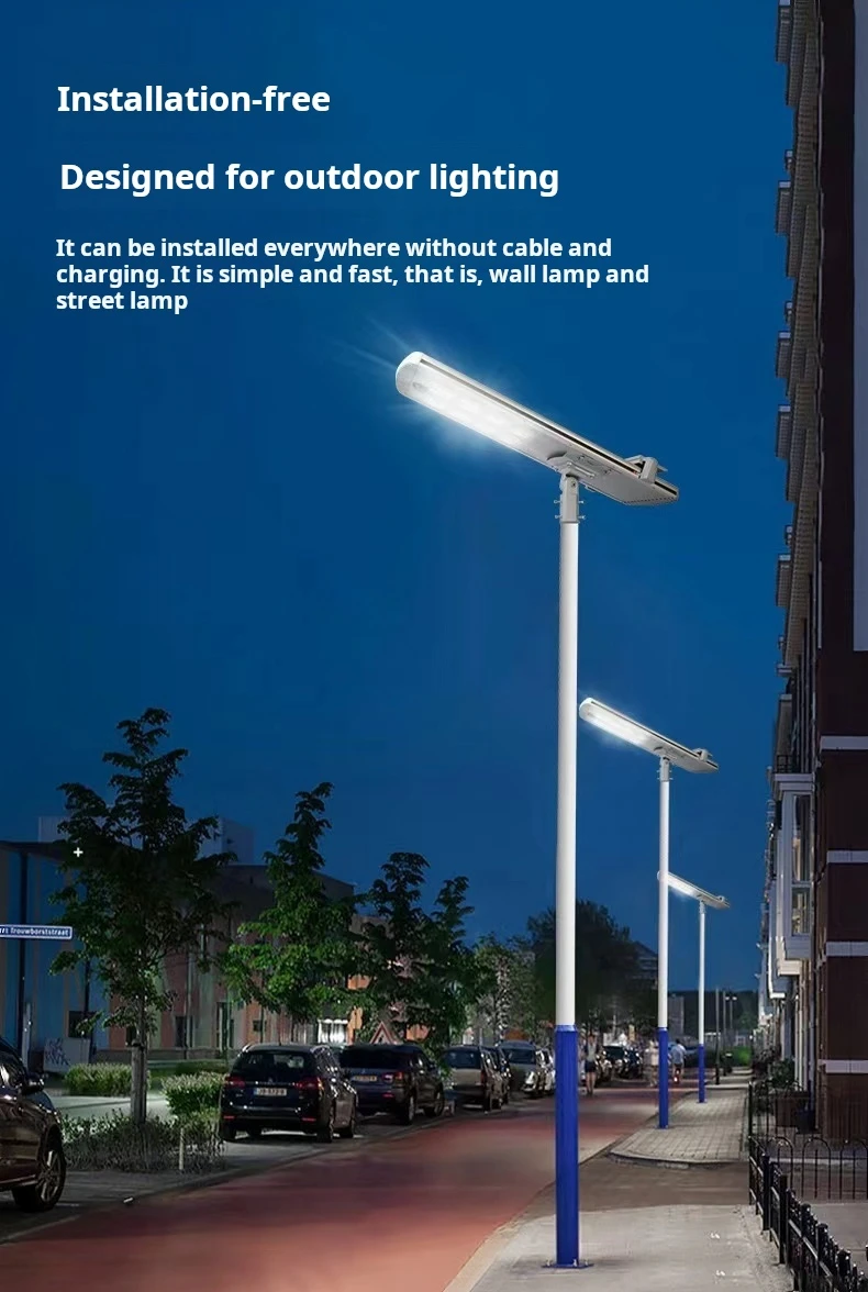 المبيعات الساخنة تصميم جديد التنظيف الذاتي الشمسية مقاوم للماء IP65 ضوء الشارع 30 واط 40 واط 60 واط 80 واط 100 واط LED ثابت MPPT وضع الحركة الطريق Pr