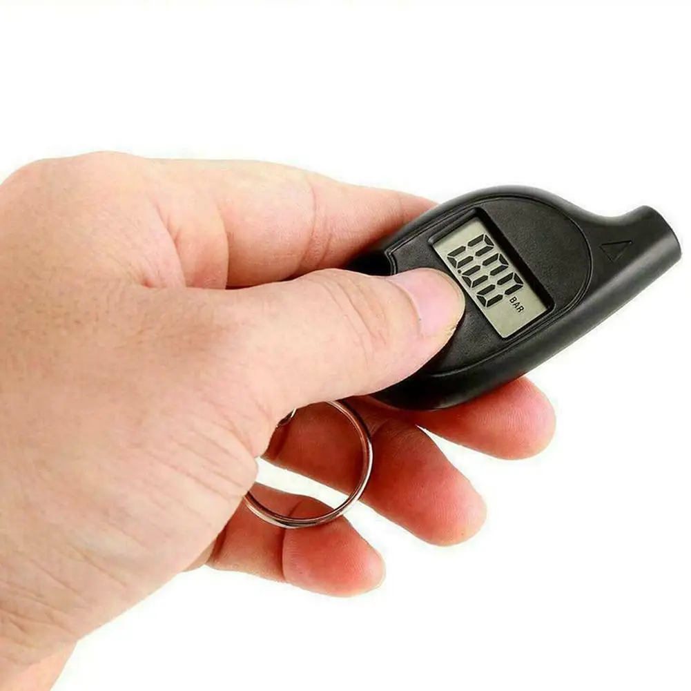 Mini Keychain Style Tire Gauge Digital LCD Display Pressure Safety Car Car Meter Auto Alarm Tire Tire Air Tester Motorcycle L4B3