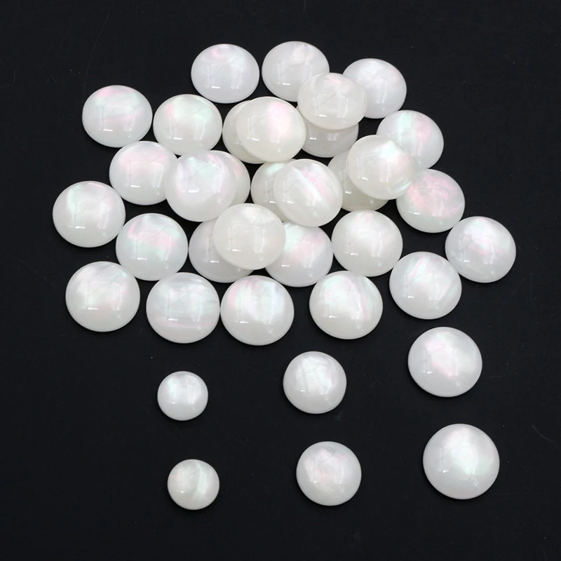 New Fashion 40pcs 8mm 10mm 12mm Black White Color Flat Back Resin Cabochons Cameo