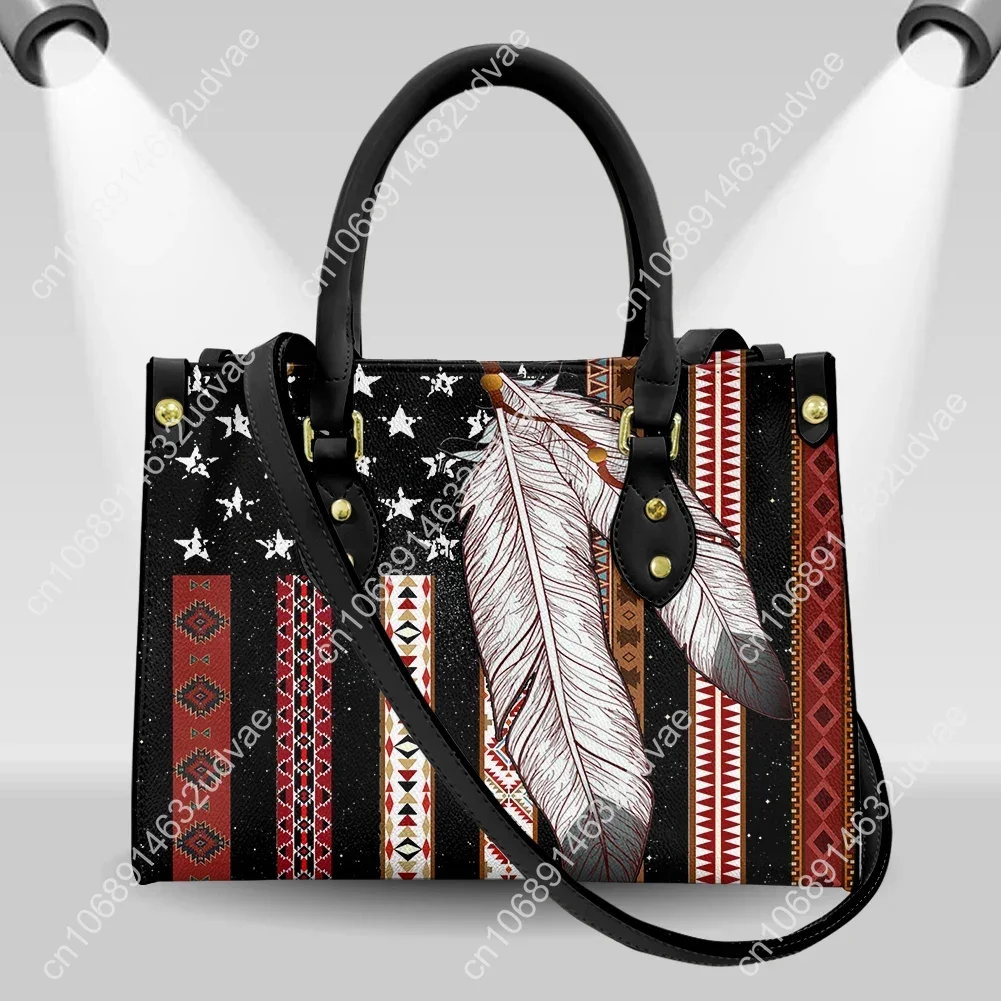 Tribal Feather Crossbody Bags for Women 2023 Ladies Luxury Designer Tote Handbag Top-Handle High Quality Shoulder Bag Sac A Main