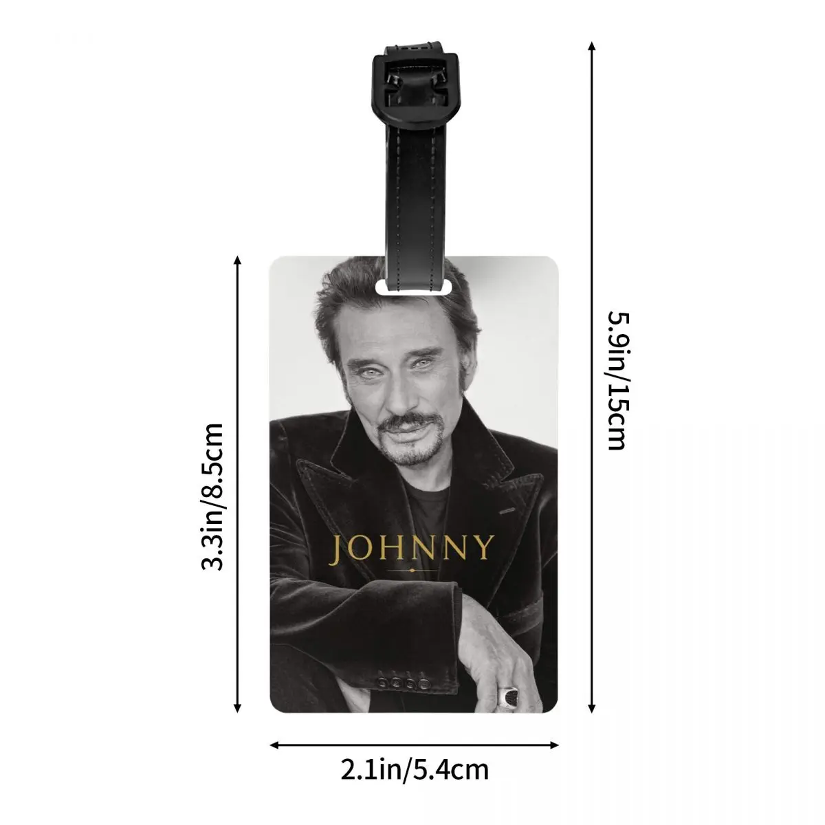 Label bagasi kustom French Rock Johnny Hallyday perlindungan privasi penyanyi Prancis label tas perjalanan koper label