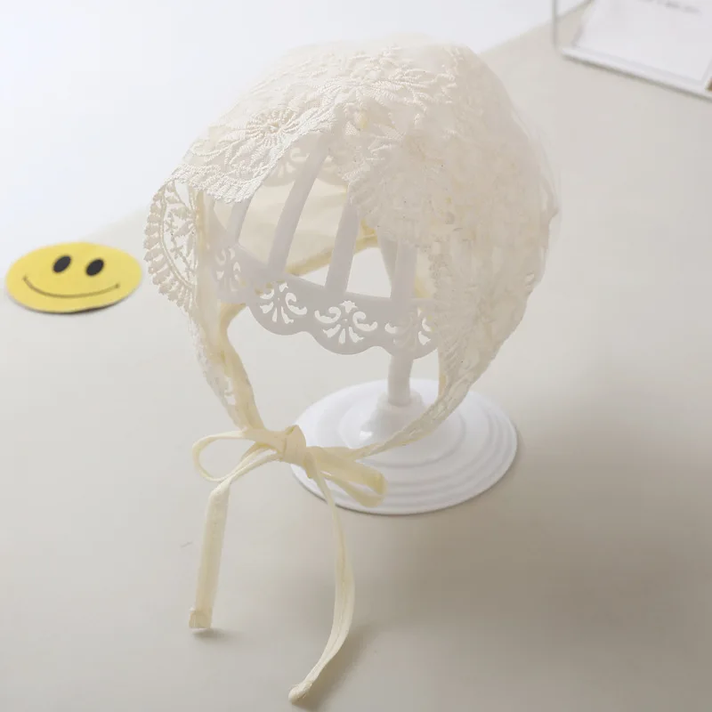 Sombrero de encaje para recién nacidos, gorro de flores para exteriores, gorro de cubo infantil, accesorios de fotografía para niños de 0 a 15M