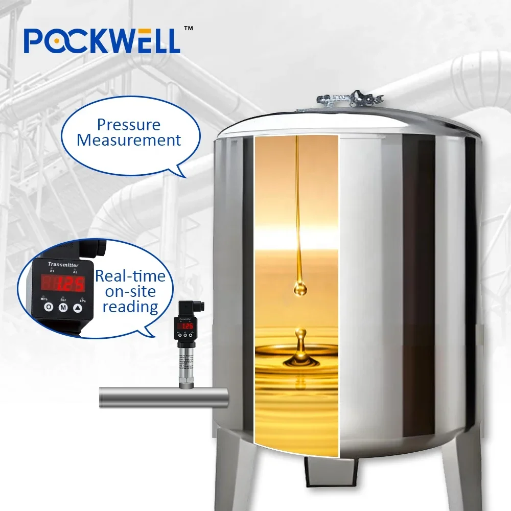 Pockwell-sensor de presión industrial con alarma alta y baja, controlador automático de pantalla digital