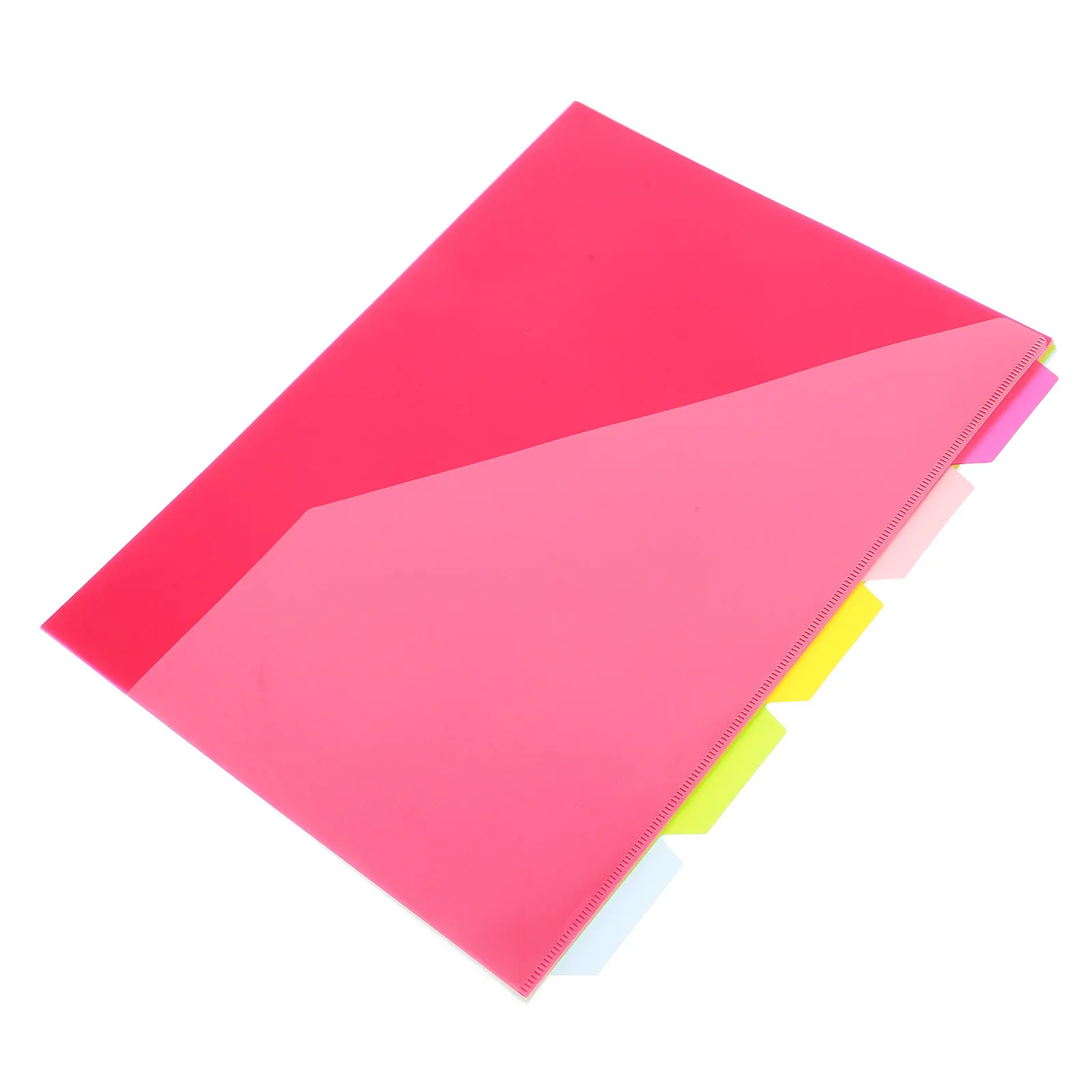 

5Pcs Classification Index Tab Folder PP Document Organizer Waterproof Office School Use Tab Folder Divider with Pockets