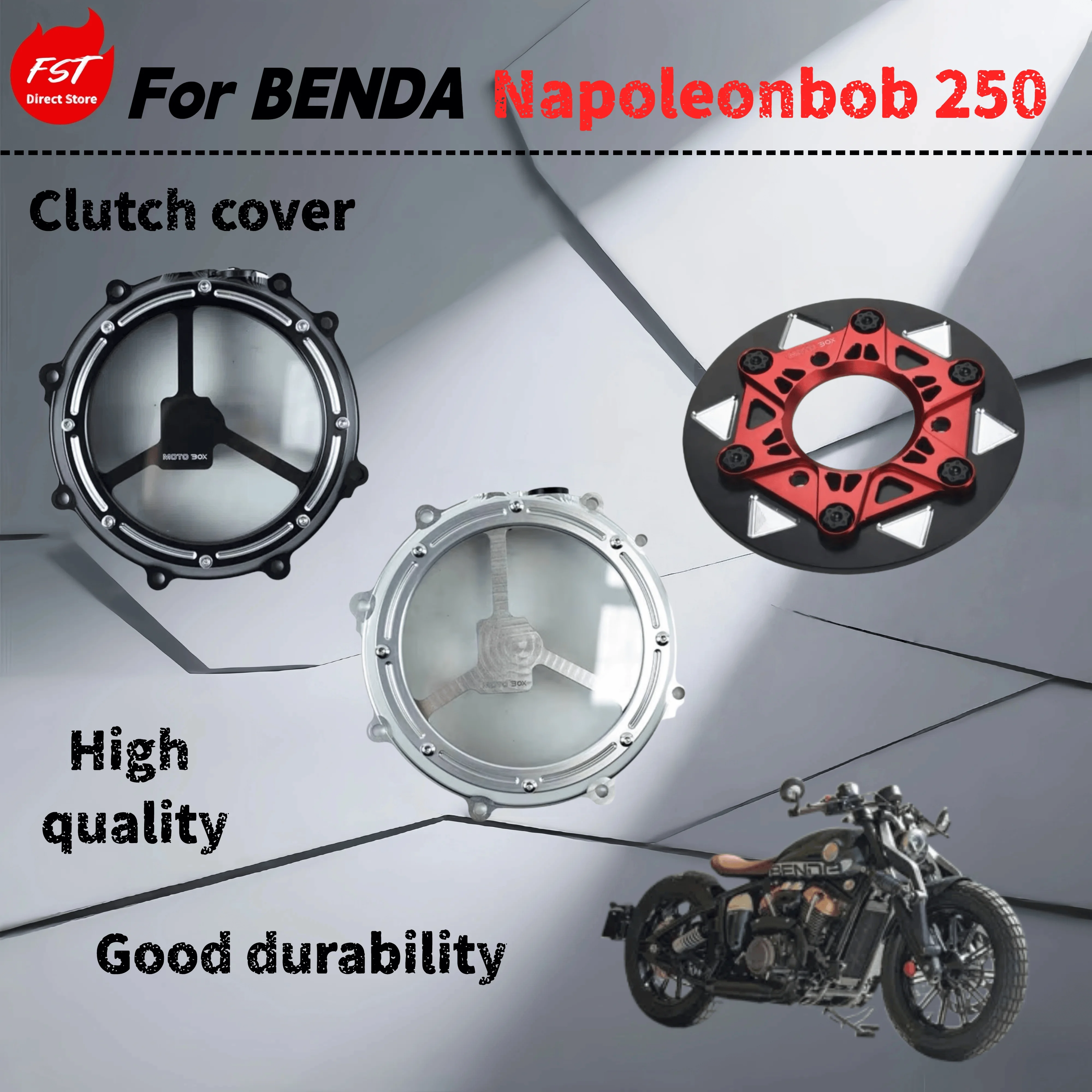 For Benda Napoleonbob 250 retrofit clear clutch cover air filter trim cap air filter element engine side cover fittings