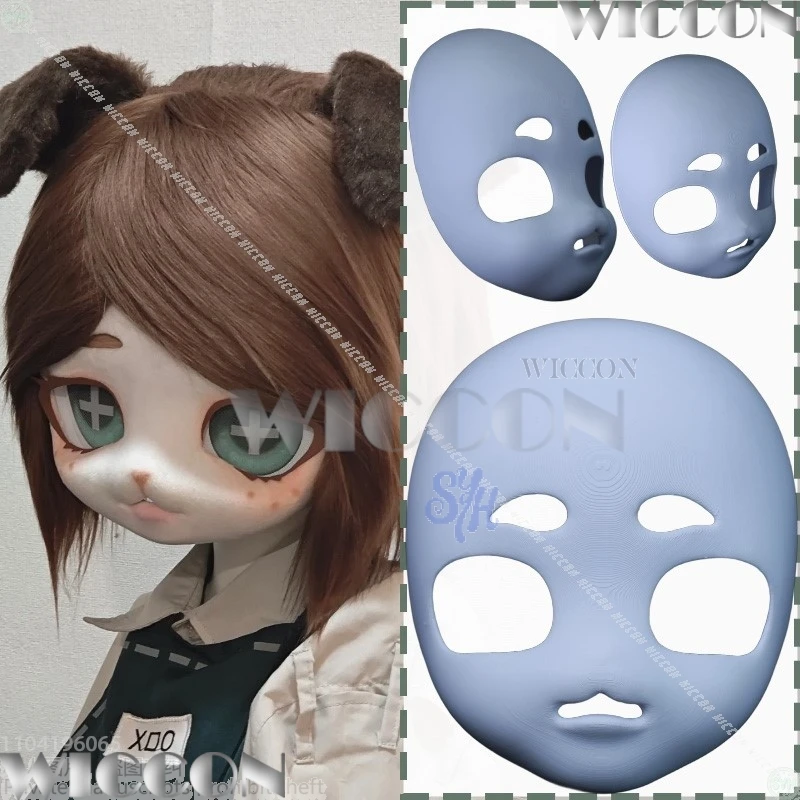 

Kawaii FURRY Kigurumi Base Beast Head Skull Mask Performance Cosplay Anime 3D Polylactic Acid Fursuit Animal DIY Mask Halloween