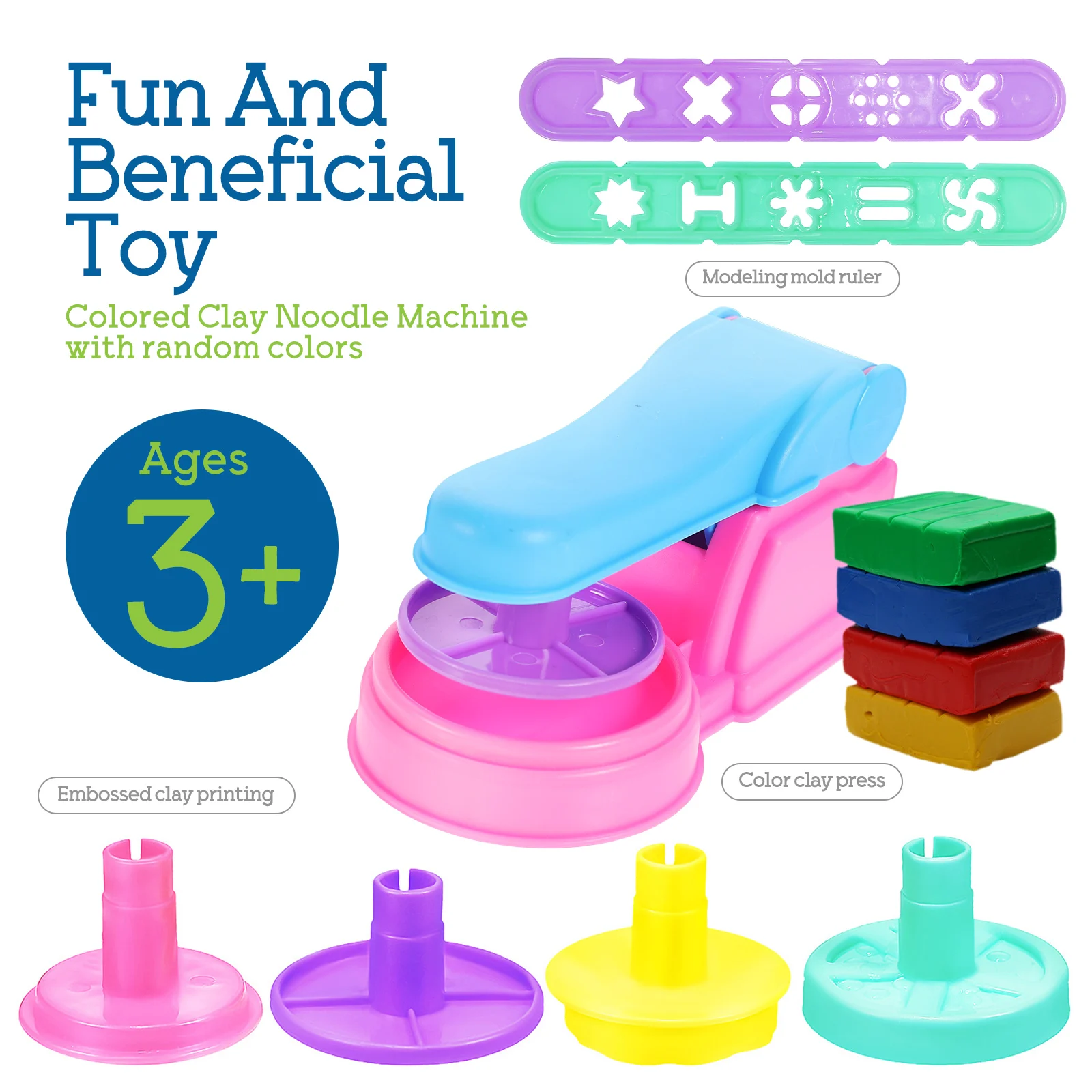 Ferramentas de massa de plástico para crianças, conjunto de moldes de cozimento, kit de ferramentas de argila animal, acessórios de brinquedos de modelagem