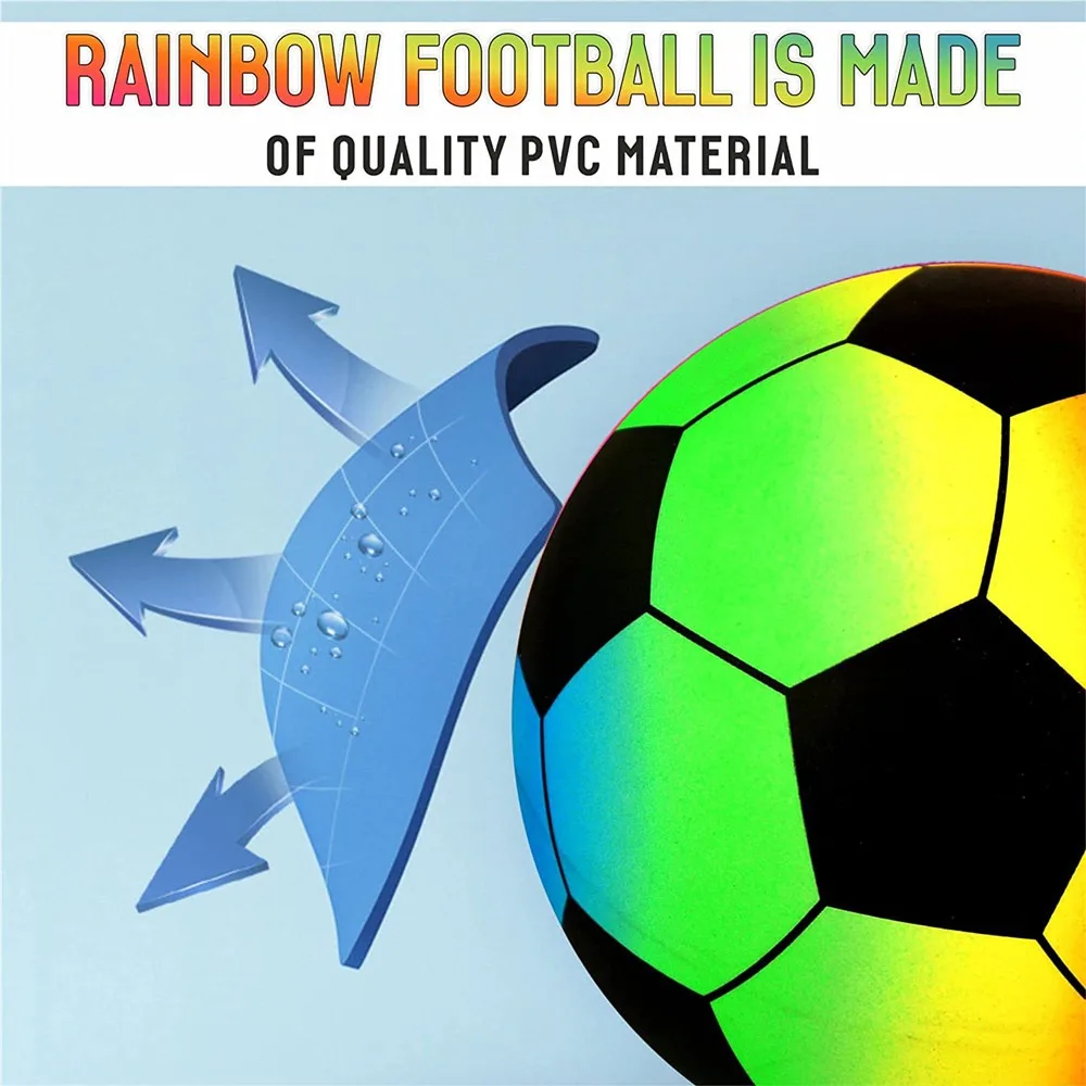 Volleyball Children's  Inflatable Soccer Ball Beach Rainbow Balls Inflatable Football  PVC Playthings Rainbow Football