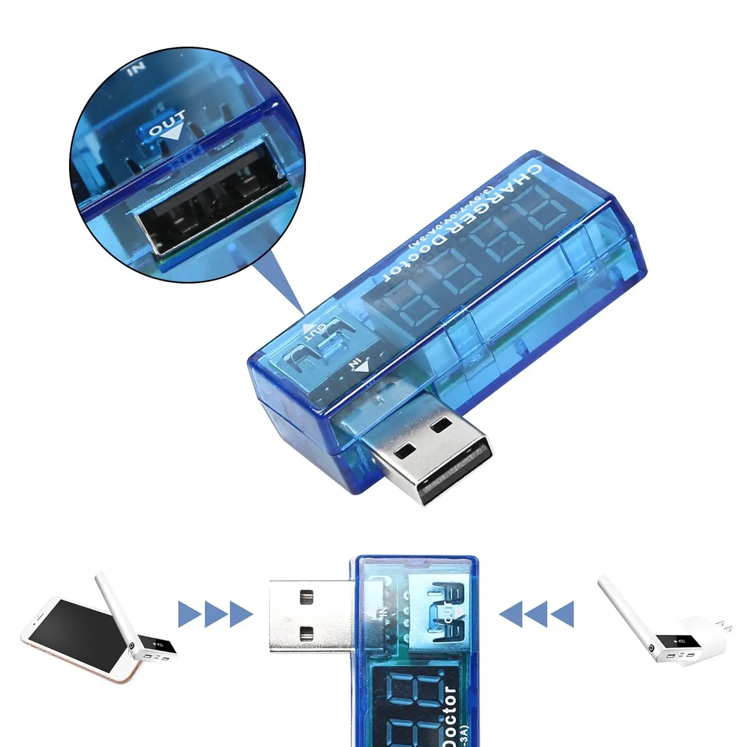 شاحن يو اس بي طبيب رقمي متعدد USB جهاز اختبار الطاقة الرقمي الجهد الحالي رصد الفولتميتر مقياس التيار الكهربائي كاشف USB محمول R
