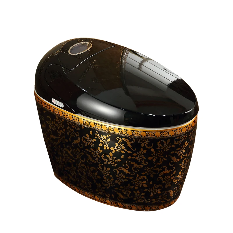 

European style gold integrated intelligent black toilet classical fully automatic