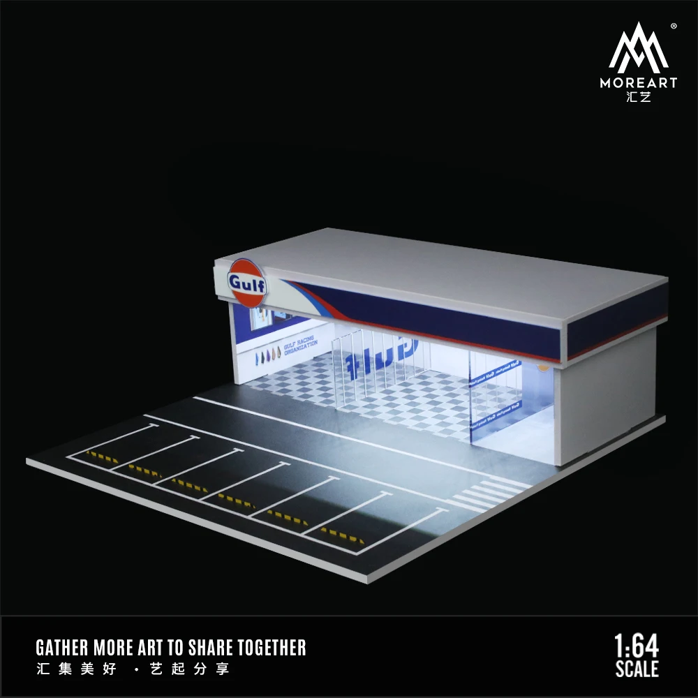 MoreArt&TimeMicro 1:64 GULF Theme Modification Store Beleuchtungsversion Montagescene