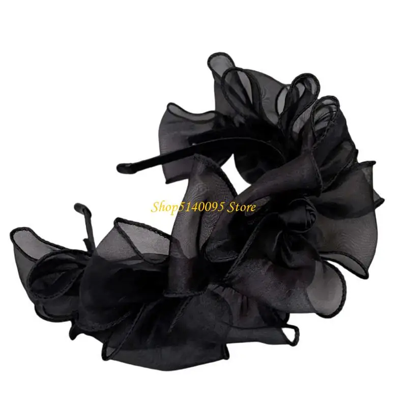 

DXAE Mesh Bowknot Headband Elegant French Tulle Hairband Hair Styling Accessories for Women Aesthetic Formal Banquet Hairhoop