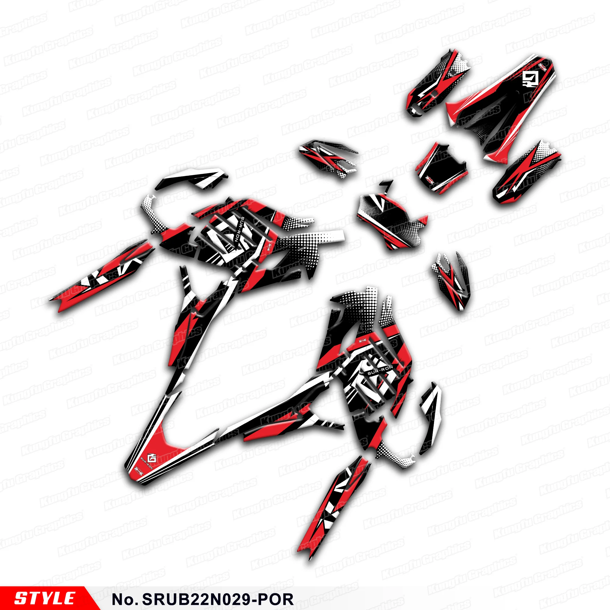 

for Sur-Ron Ultra Bee R Sur Ron Surron Stickers Graphics Waterproof Decal Red, Style No.SRUB22N029-POR