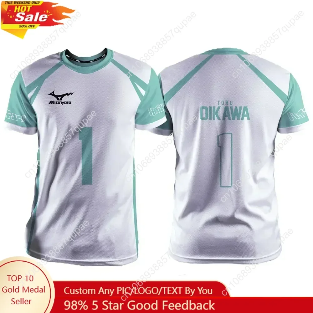 

Haikyuu Aoba Johsai White Cartoon Anime Cosplay Men Jersey Summer Short Sleeve Quick-Dry Children Tee Tops Fashion Women T-shirt