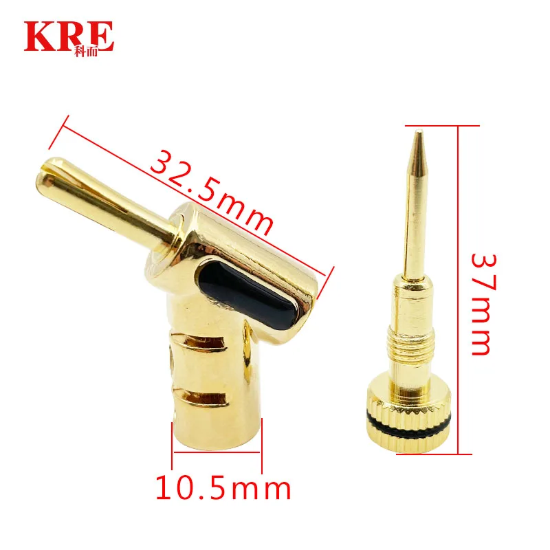 8Pcs/4Pairs High Performance 24K Gold Plated Audio Banana Connectors 45Dgree Locking Banana Plug For Speaker Cable