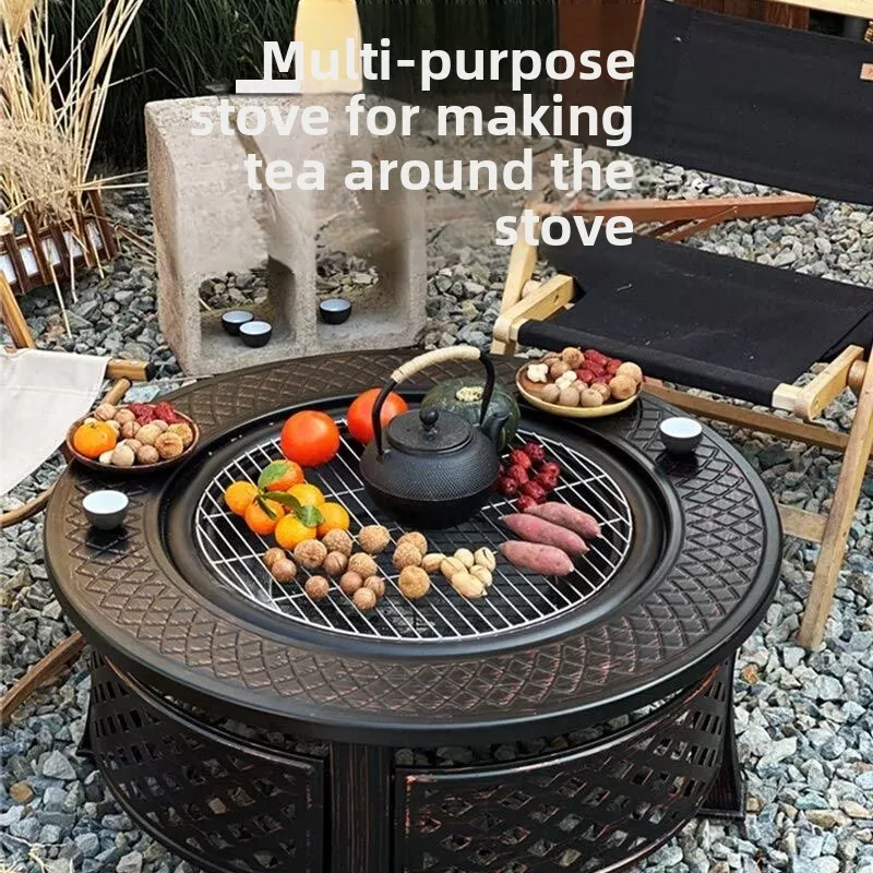 

Большой размер, уличная камера, костра для барбекю, для приготовления чая, для приготовления пищи, сжигания древесины, карбоновый коваль, для дома, зимнего отопления, портативный, складной