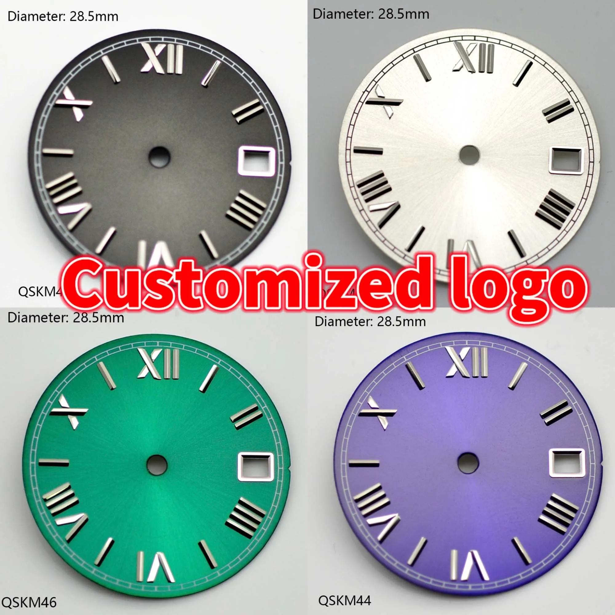 

28.5mm sun pattern Roman nail N H35 sterile dial no logo custom dial watch parts watch module