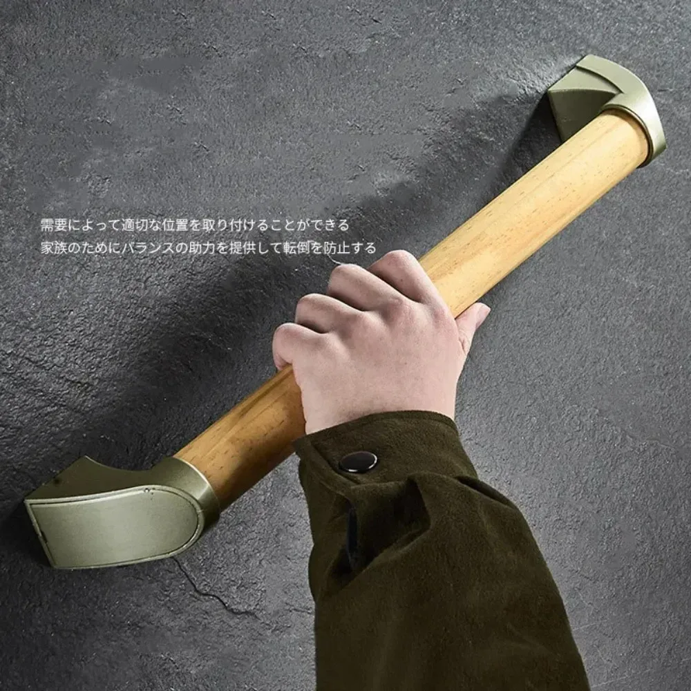 ZF-S Reposabrazos de Seguridad para Bañera de Madera Maciza, Artículos Sanitarios para Inodoro, Barrera de Seguridad para Person