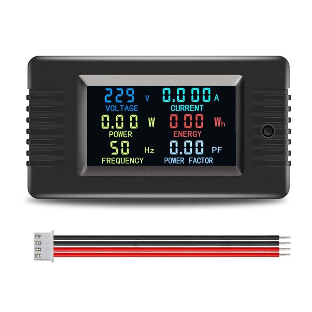 Peacefair PZEM-022-VH Single-Phase 6in1 AC Volt Amp Meter Color Screen Frequency Power Factor Wattmeter Power Meter 10A 2200W