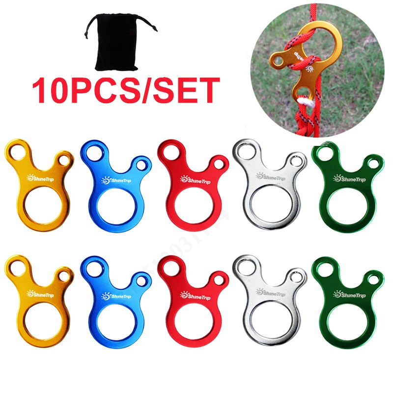 5/10pcs/lot Outdoor Camping Tent Wind Rope Buckle 3 Hole Aluminium Alloy Rope Tensioner Tent Cord Rope Fastener Tightening Hook