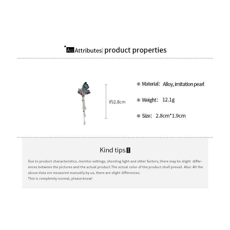 1/2 pçs novo azul-prata emenda borboleta imitação pérola franja pequeno caranguejo grampos de cabelo para mulheres estilo princesa bang tubarão clipe