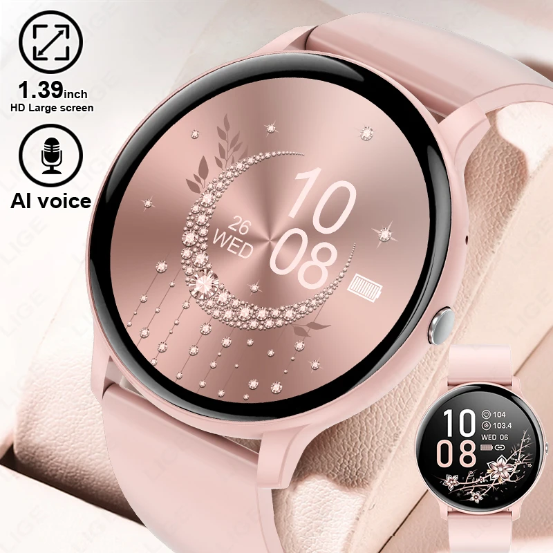 

LIGE Bluetooth Call Смарт-часы для женщин и мужчин Спортивные часы для фитнеса Женские часы для мониторинга сердечного ритма и здоровья Водонепроницаемые умные часы для женщин