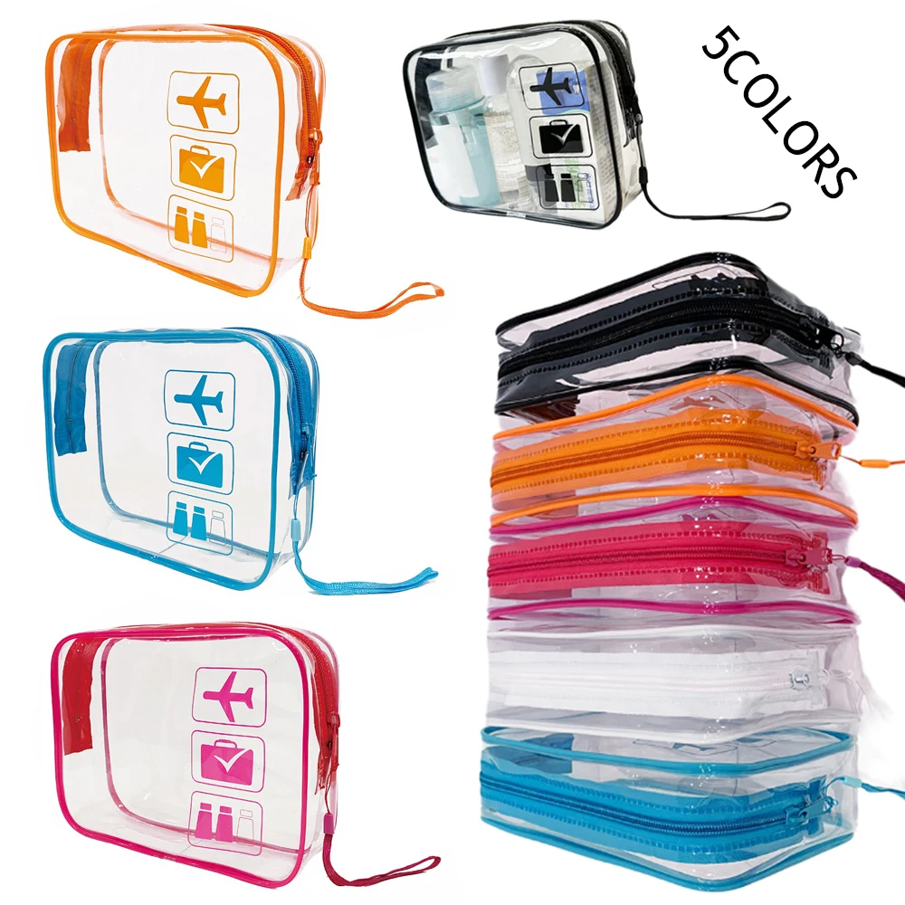 Clear Makeup Bag With Zippers Transparent Makeup Organizer Cosmetic Makeup Bags For Vacation Business Trip Airport Bathroom