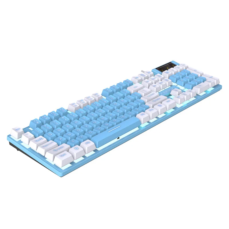 FV-Q8 Gaming Wired Keyboard Led Backlit 104 Keys Color Matching Luminous E-sports Mechanical Keyboard