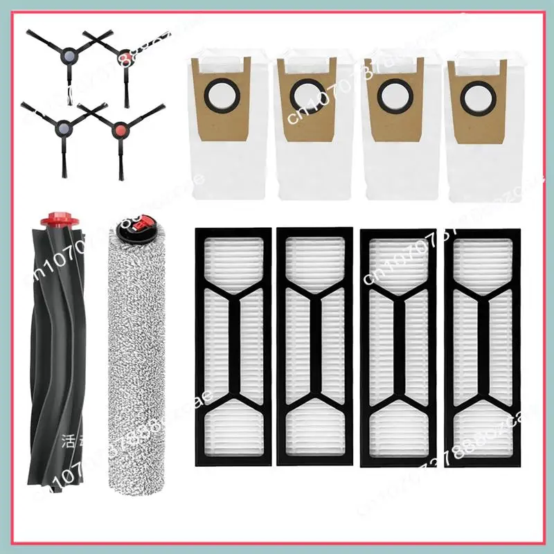 A26P 14 قطعة لـ Eufy Omni S1 Pro ملحقات المكنسة الكهربائية الجانب الرئيسي فرشاة تصفية أكياس الغبار متينة وسهلة التركيب