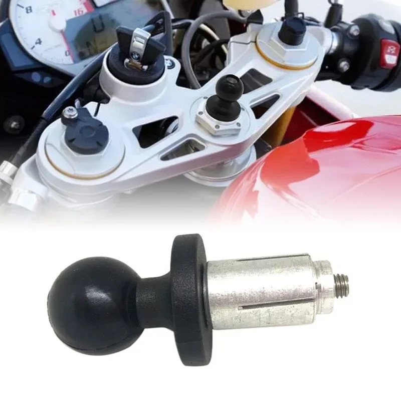 Aluminum Base Rubber Motorcycle Bike Mount Black Fork Stem  with Ball Head for RAM Gopro Adapter
