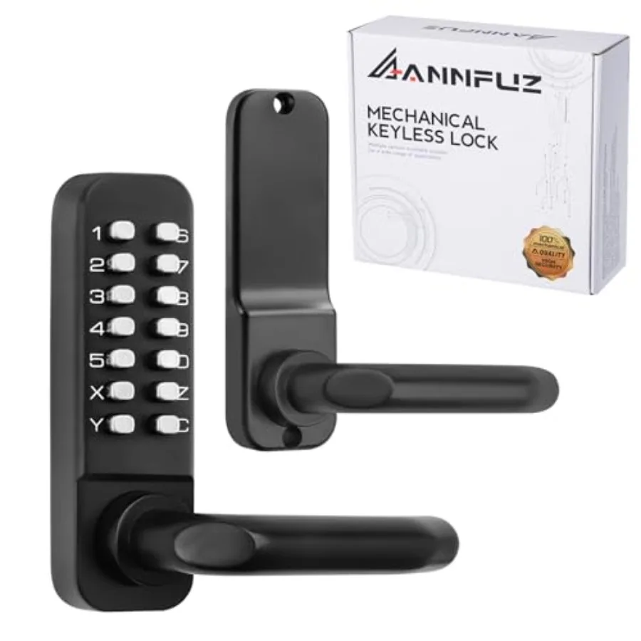 Single Sided Mechanical Keypad Entry Lever LockKeyless Push Button Code Combination Door Handle Lock for Front Gate Warehouses