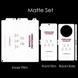 4 IN 1 Soft Frosted Matte Hydrogel Film For Huawei Mate X2 X3 X5 X XS 2 3 5 XS2 Front Back HD Transparent Screen Protector