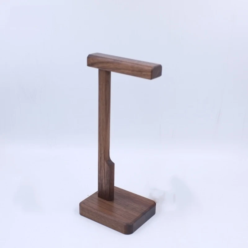 แผ่นไม้วอลนัทสีดำขาตั้งหูฟังอเนกประสงค์สำหรับนักเล่นเกมหูฟังเกมเครื่องประดับฐานแบบหนา