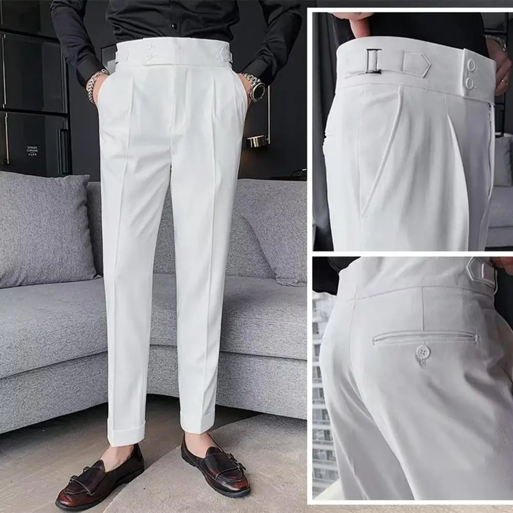 Men Suit Pants 2024 New British Style Business Casual Solid Slim Fit Straight Dress Pants for Men Formal Trousers Men Clothing