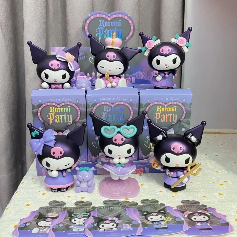 Sanrio Kuromi Blind Box Birthday Party Series Action Figure Dolls Anime Figures Surprise Bag Cute Model Children Collection Toy