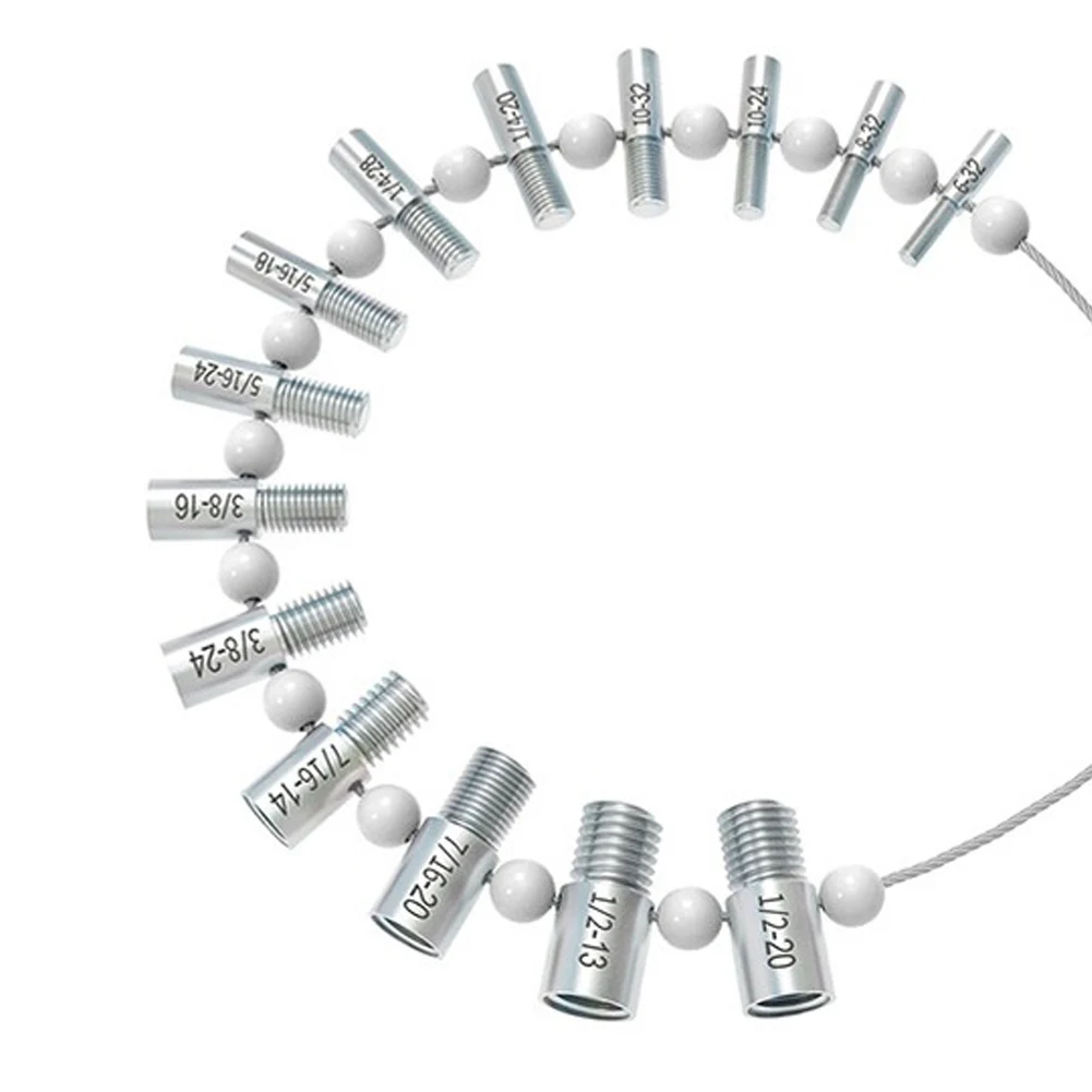 検査および修理用ねじゲージサイズ識別ツール部品、銀黒色炭素鋼構造、刻印入り