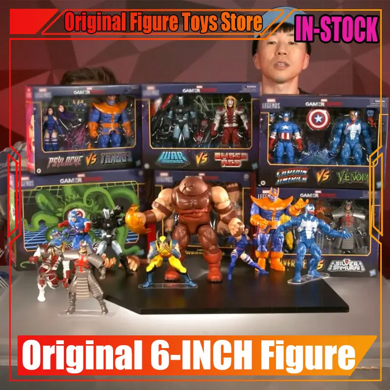 

In Stock 6-inch Anime Figure Psylocke VS Thanos Figurine Wolverine VS Silver Samurai Models Red Tank Eye Demon Collection Statue