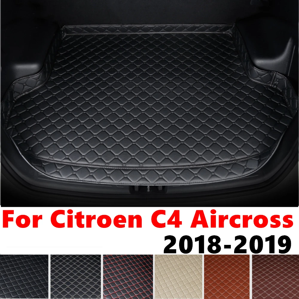 High Side Car trunk mat for Citroen C4 Aircross 2019 2018 Tail Boot Tray Luggage Pad Rear Cargo Liner Cover Interior Accessories